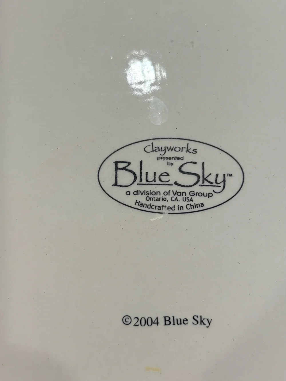 Blue Sky White Ceramic Logo Mark Plate